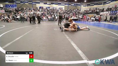 140 lbs Rr Rnd 2 - Ayden Snyder, Hennessey Takedown Club vs Nikolas Meek, D3 Wrestling Cluib