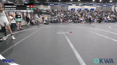 80 lbs Consi Of 4 - Brennan Gray, Midwest City Bombers Youth Wrestling Club vs Mason Byers, D3 Wrestling Cluib