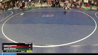 75 lbs Round 4 - Ridger Benson, Iron Co Wrestling Academy vs Garyn Espinoza, Montrose Elite