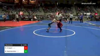 55 lbs Prelims - Mathias Aragon, Claremore Youth Wrestling vs Ben Hammarsten, Pinnacle