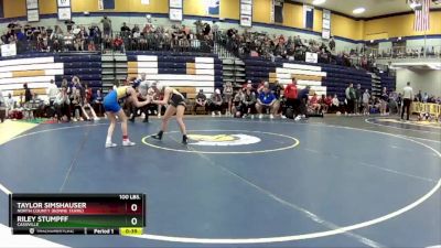 100 lbs. Cons. Round 3 - Riley Stumpff, Cassville vs Taylor Simshauser, North County (Bonne Terre)