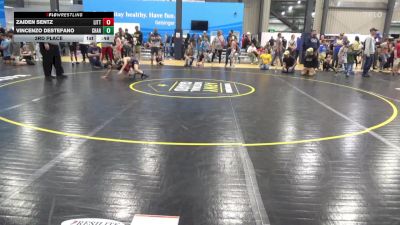 66 lbs 3rd Place - Zaiden Sentz, Littlestown vs Vincenzo Destefano, Charleroi