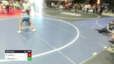 86 lbs Semifinal - Azure Jacobs, La Gente WC vs Justice Espinoza, Colorado Outlaws