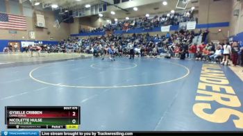 130lbs Cons. Round 4 - Nicolette Hulse, Ridgefield (Girls) vs Gyselle Cribben, Camas (Girls)