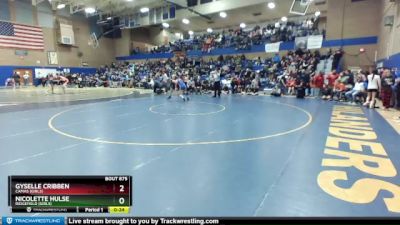 130lbs Cons. Round 4 - Nicolette Hulse, Ridgefield (Girls) vs Gyselle Cribben, Camas (Girls)