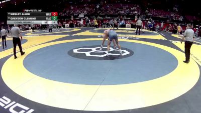 D1-138 lbs Cons. Round 1 - Greyson Clemens, Uniont. Lake vs Wesley Allen, Lak. West