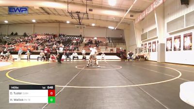 140 lbs Consolation - Davis Tusler, Cushing High School vs Haiden Wallick, Perkins High School