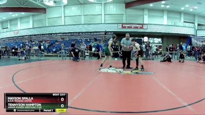 110 lbs Cons. Round 1 - Tennyson Hampton, Junior Pioneer Wrestling Club vs Mayson Spalla, B.A.M. Training Center