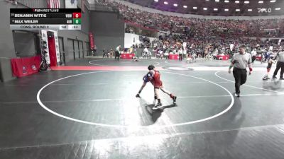 66 lbs Cons. Round 2 - Benjamin Wittig, West Bend Wildcats vs Max Weiler, Auburndale