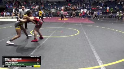 116 lbs Quarterfinal - Titan Henderson, Gladiator Elite WC vs Yariah Shaw, Lionheart Intense Wrestling