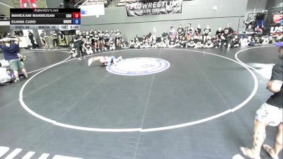 100 lbs Mahea'ani Manibusan, SDIKWA - San Diego-Imperial Kids Wrestling Association vs Eliana Caro, MDWA - Mount Diablo Wrestling Association