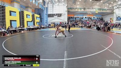 132 lbs Champ. Round 1 - Maxim Meadows, Cape Henlopen H S vs Davonne Dallas, Milford Senior