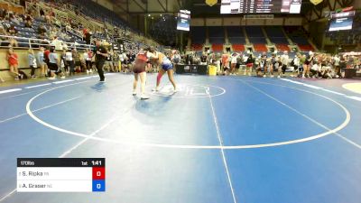 170 lbs Cons 8 #2 - Sierra Ripka, PA vs Addeline Graser, NE