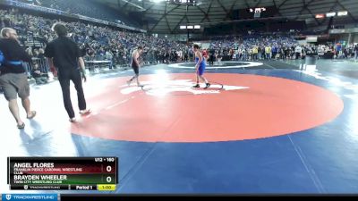 160 lbs Quarterfinal - Angel Flores, Franklin Pierce Cardinal Wrestling Club vs Brayden Wheeler, Twin City Wrestling Club