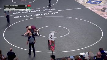 190 lbs 7th Place Match - Josie Becker, Dell Rapids vs Kyra Tostenson, Milbank