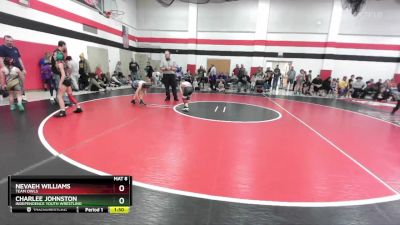 72-73 lbs Round 1 - Nevaeh Williams, Team Owls vs Charlee Johnston, Independence Youth Wrestling