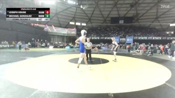 Boys 1B/2B 138 Cons. Round 5 - Joseph Kruse, Okanogan vs Michael Gonzalez, Warden