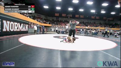 49 lbs Quarterfinal - Asher Fanshier, Clinton Youth Wrestling vs Gunner Shubert, Norman Grappling Club
