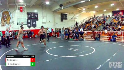 285 lbs Semifinal - Oskar Madrigal, Servite vs Nathan Boyce, St John Bosco