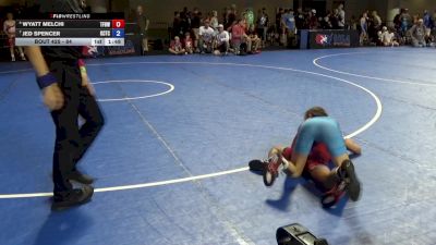84 lbs Cons. Quarters - Wyatt Melchi, The Fort Hammers Wrestling vs Jed Spencer, Kansas City Training Center