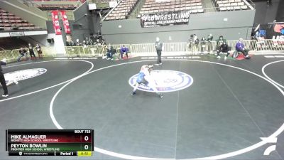 106 lbs Cons. Round 1 - Peyton Bowlin, Frontier High School Wrestling vs Mike Almaguer, Righetti High School Wrestling
