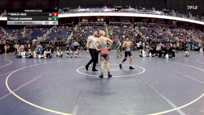 3A 106 lbs Cons. Round 1 - Emilio Diaz, South Rowan High School vs Tyler Gardner, Jacksonville High School