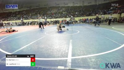 88 lbs Consi Of 8 #2 - Sawyer Dorton, Grove Takedown Club vs Wyatt Ledford, Prodigy Elite Wrestling