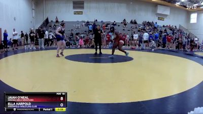 170 lbs Round 2 - Jaiah O`Neal, Indiana Girls Wrestling vs Ella Harpold, Greenfield Wrestling Club