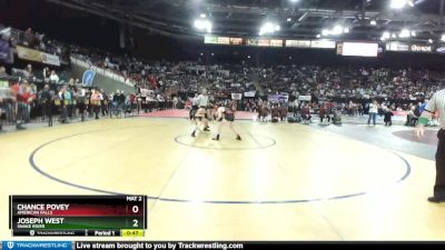 3A 98 lbs Cons. Round 1 - Chance Povey, American Falls vs Joseph West, Snake River