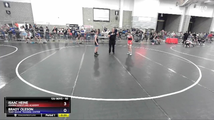 92 lbs Champ. Round 1 - Isaac Heine, Askren Wrestling Academy vs Brady ...