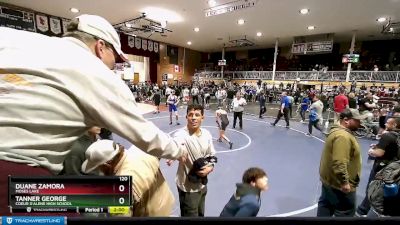 120 lbs Cons. Round 4 - Duane Zamora, Moses Lake vs Tanner George, Coeur D`Alene High School