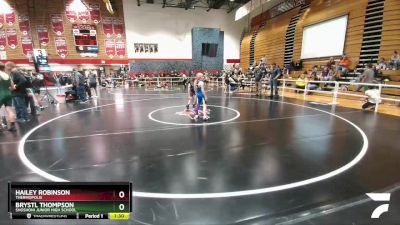 73-80 lbs Round 2 - Brystl Thompson, Shoshoni Junior High School vs Hailey Robinson, Thermopolis