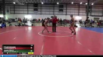 132 lbs Round 3 (6 Team) - Gavin Mills, HEAVY HITTING HAMMERS vs Tyler Bosher, HANOVER HAWKEYE