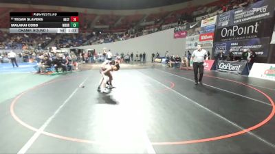 2A/1A Boys 138 Champ. Round 1 - Tegan Slavens, Nestucca Boys vs Malakai Cobb, Monroe Boys