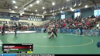 120 lbs 1st Place Match - Aidan Munoz, Temecula Valley vs Onelo Lorberter, Chaparral