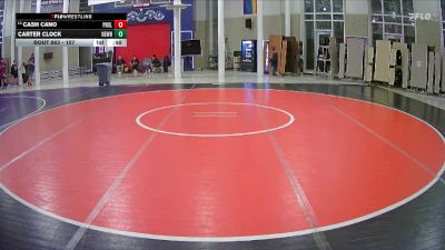 157 lbs Cons. Round 3 - Carter Clock, Newberg vs Cash Cano, Peninsula