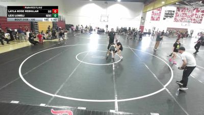 100 lbs Round 1 - Lexi Lomeli, Wolves Den Wrestling Club vs Layla Rose Rebullar, Gahr High School