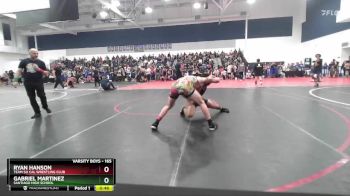 165 lbs Cons. Round 1 - Ryan Hanson, Team So Cal Wrestling Club vs Gabriel Martinez, Santiago High School