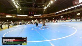 104 lbs Cons. Round 3 - Luis Chamberlain, Heritage Middle School vs Dylan Gorraiz, NVRTC