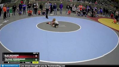 53 lbs Quarterfinal - Klay Richards, Silverton Mat Club vs Truman Winningham, Junior Comet Wrestling