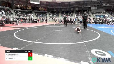 36 lbs Quarterfinal - Kase Zappone, Barnsdall Youth Wrestling vs Flint Fields, Tiger Trained Wrestling