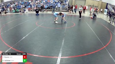 12U Boys - 74 lbs Cons. Round 2 - Tucker Payne, Columbus North Wrestling Club vs Emmett Hollister, South Side Wrestling Club