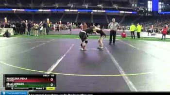 Girls - 120 lbs Quarterfinal - Angelina Pena, Milan HS vs Ella Shields, Fremont HS