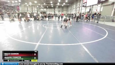 115 lbs Semifinal - Hudson Cossette, Lakeside Little Guys Wrestling vs Rocco Gannon, INWTC