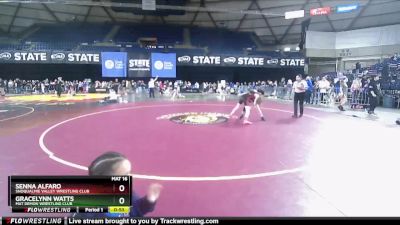 93 lbs 5th Place Match - Senna Alfaro, Snoqualmie Valley Wrestling Club vs Gracelynn Watts, Mat Demon Wrestling Club