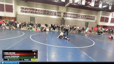 96 lbs Quarterfinal - Logan Emerson, Talons Wrestling Club vs Finn Devine, Charger Wrestling Club