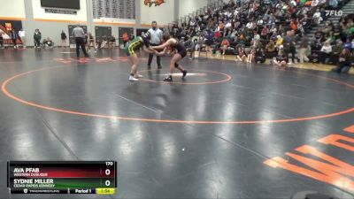 170 lbs Quarterfinal - Sydnie Miller, Cedar Rapids Kennedy vs Ava Pfab, Western Dubuque