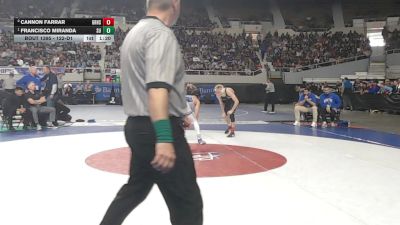 122-D1 1st Place Match - Francisco Miranda, Sunnyside High School vs Cannon Farrar, Gila Ridge High School