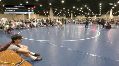 113 lbs Cons. Round 5 - Eli Bowman, Guerilla Wrestling Academy vs Luke Richards, Raleigh Area Wrestling