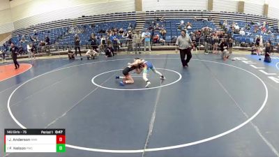 14U Girls - 75 lbs Champ. Round 3 - Jaelyn Anderson, Nebraska Wrestling Academy vs Freyda Nelson, Pinnacle Wrestling Club